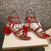 Valentino Garavani Rockstud Red Leather 60mm Sandals - 1