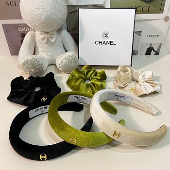 Chanel hair hoop & scrunches
