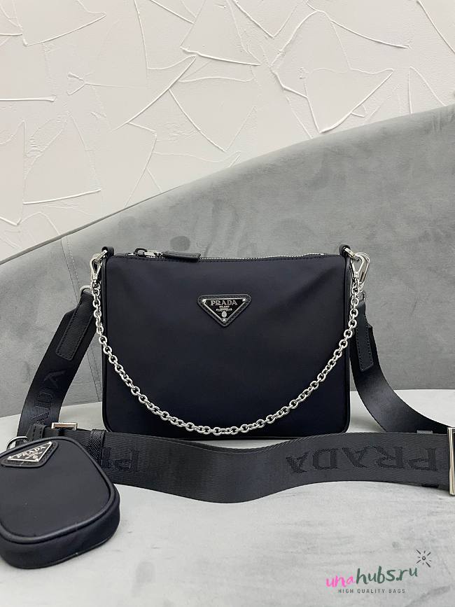 Prada Re-Nylon and Saffiano leather shoulder bag  - 1