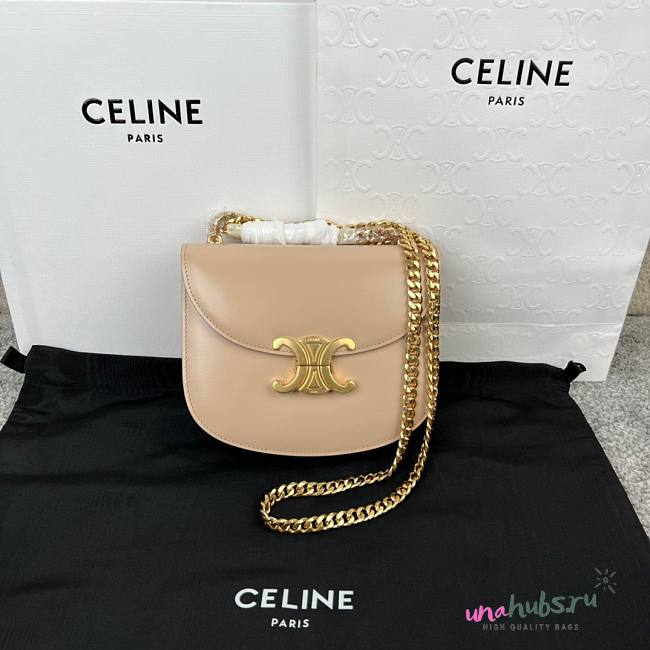 Celine Teen Chain Besace Triomphe Beige Bag - 1