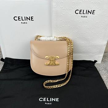 Celine Teen Chain Besace Triomphe Beige Bag