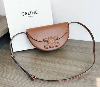 Celine Besace Cuir Triomphe Tan Leather Bag 