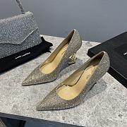 YSL Crystal Embellished Pump Gold Heels 10cm - 4