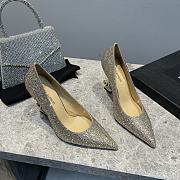 YSL Crystal Embellished Pump Gold Heels 10cm - 5