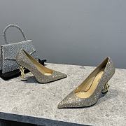 YSL Crystal Embellished Pump Gold Heels 10cm - 6