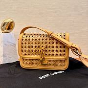 YSL Solferino Braided Suede Small Brown Bag - 1