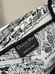 Dior Book Tote Black and White Plan de Paris Embroidery Bag - 5