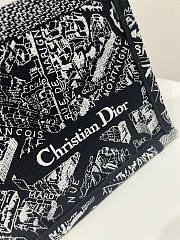 Dior Book Tote Black Plan de Paris Embroidery Bag - 6