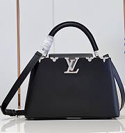 Louis Vuitton MM Capucines Flower Black Leather M51783 Bag - 1