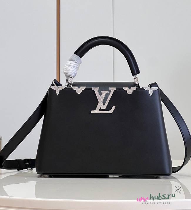 Louis Vuitton BB Capucines Flower Black Leather M51783 Bag - 1