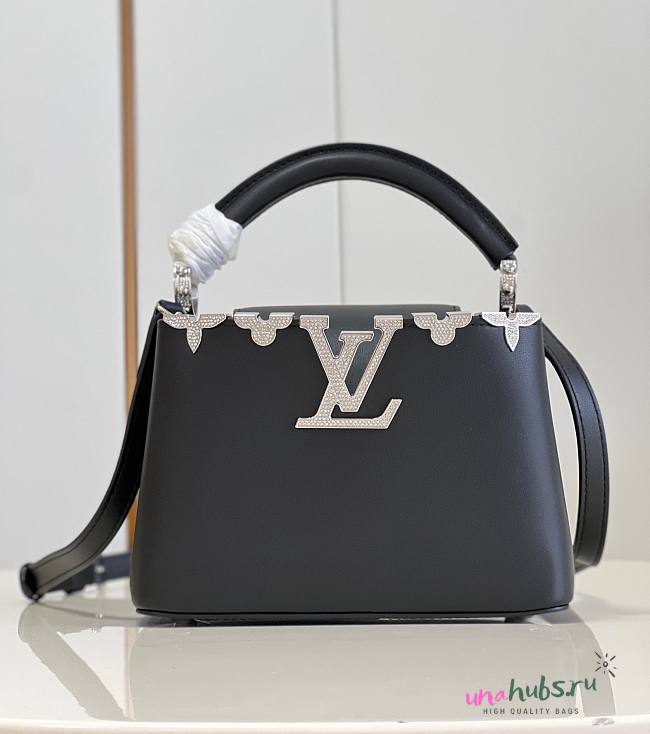 Louis Vuitton Mini Capucines Flower Black Leather M51783 Bag - 1