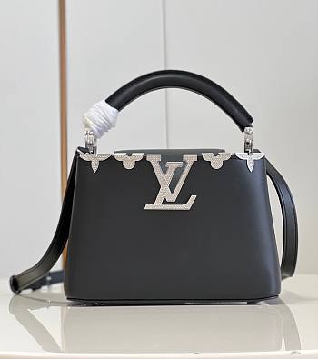 Louis Vuitton Mini Capucines Flower Black Leather M51783 Bag