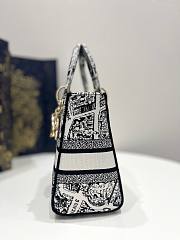 Dior Lady Black and White Plan de Paris Embroidery Bag - 3