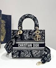 Dior Lady Black Plan de Paris Embroidery Bag - 1