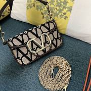 Valentino Garavani Small Black Loco jacquard top handle bag - 2