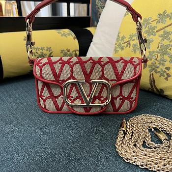 Valentino Garavani Small Red Loco jacquard top handle bag