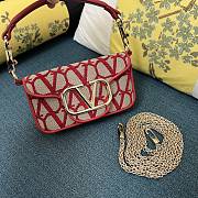 Valentino Garavani Small Red Loco jacquard top handle bag - 2