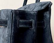 Hermes Birkin 25 Doblis Black Suede Palladium Hardware Bag  - 2