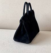 Hermes Birkin 25 Doblis Black Suede Palladium Hardware Bag  - 4