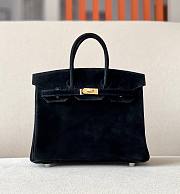 Hermes Birkin 25 Doblis Black Suede Palladium Hardware Bag  - 1