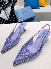 Prada satin slingback purple crystals pumps 5.5cm - 6