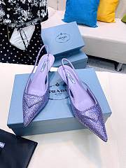 Prada satin slingback purple crystals pumps 5.5cm - 4