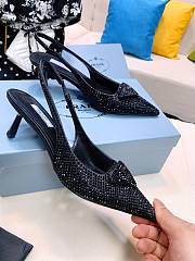 Prada satin slingback black crystals pumps 5.5cm  - 3