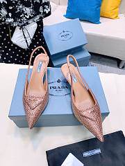 Prada satin slingback beige crystals pumps 5.5cm - 6