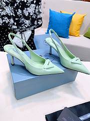 Prada satin slingback green pumps 7.5cm - 1