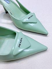 Prada satin slingback green pumps 7.5cm - 6