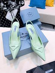 Prada satin slingback green pumps 7.5cm - 5