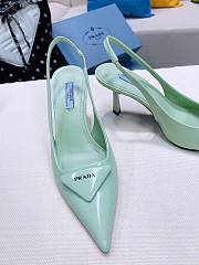 Prada satin slingback green pumps 7.5cm - 4