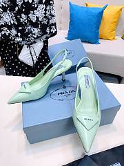 Prada satin slingback green pumps 7.5cm - 3