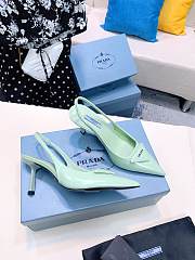 Prada satin slingback green pumps 7.5cm - 2