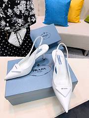 Prada satin slingback white pumps 7.5cm - 6