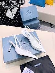 Prada satin slingback white pumps 7.5cm - 5