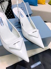 Prada satin slingback white pumps 7.5cm - 4