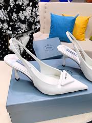 Prada satin slingback white pumps 7.5cm - 2