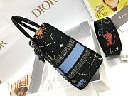 Dior Lady Black Multicolor Pixel Zodiac Embroidery Bag 24cm - 5