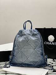 Chanel SS23 Denim Silver-Tone Hardware Backpack  - 3