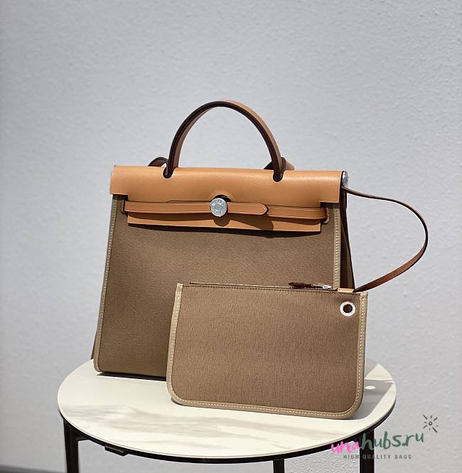 Hermes Herbag brown 31 Zip Leather Bag - 1