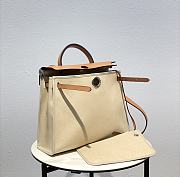 Hermes Herbag beige 31 Zip Leather Bag - 5