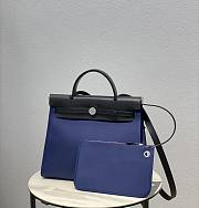 Hermes Herbag Blue 31 Zip Leather Bag - 1