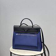 Hermes Herbag Blue 31 Zip Leather Bag - 5