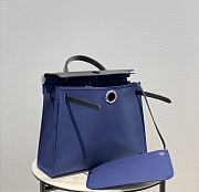 Hermes Herbag Blue 31 Zip Leather Bag - 4