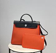 Hermes Herbag Orange 31 Zip Leather Bag - 1