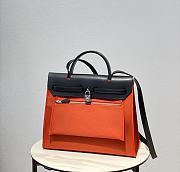 Hermes Herbag Orange 31 Zip Leather Bag - 5