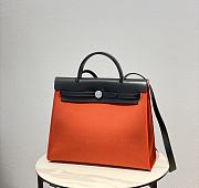 Hermes Herbag Orange 31 Zip Leather Bag - 6