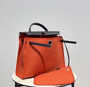 Hermes Herbag Orange 31 Zip Leather Bag - 3