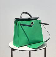 Hermes Herbag Green 31 Zip Leather Bag - 5